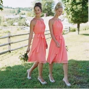 New David's Bridal Chiffon Dress Beaded Straps 2